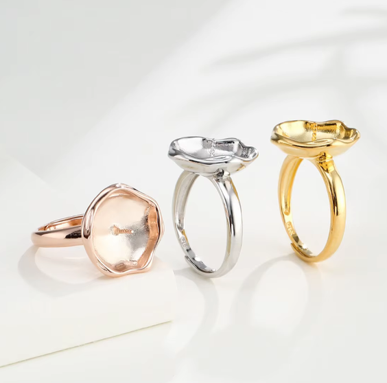 Ring Blank Pearl 925 Sterling Silver